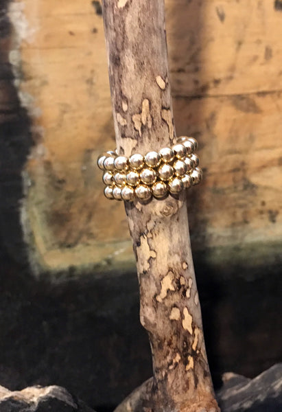 4 MM Gold Filled Ball Ring on Stretch Cord