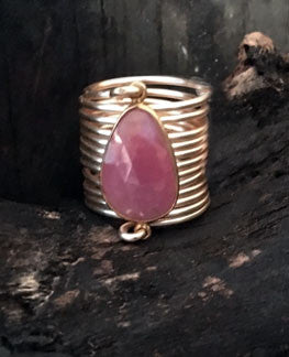 Pink Sapphire Umba Wire Wrap Ring